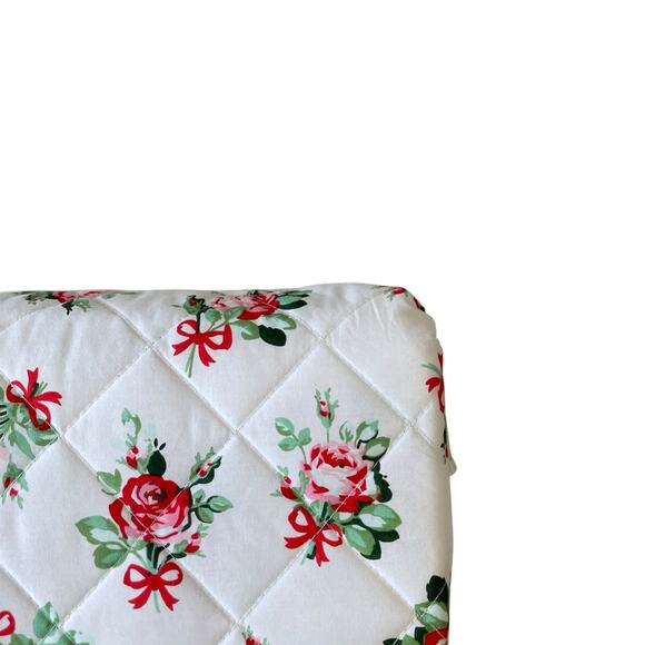 Cath Kidston London 3pc QUEEN Quilt & Sham Set Cottage Rose and Bows Pink NEW - Picture 10 of 13